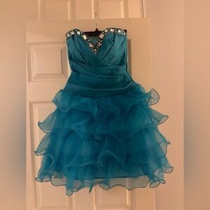 Roberta Bridal Teal Layered Formal Dress